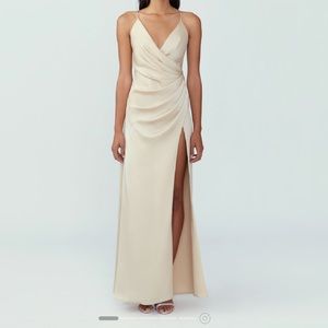 Fame and Partners Zarita Dress - Matte Satin Champagne Size 6
